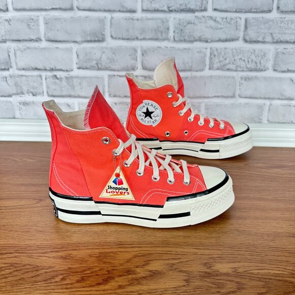 ❤️Converse Chuck 70 Plus Hi Top Platform Sz 5 Mens Shoes Orange Sneaker A06432C - Picture 2 of 10